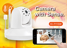 Edimax IC-7113W Smart HD Wi-Fi Pan/Tilt Network Camera with Temperature & Humidity Sensor, Day & Night