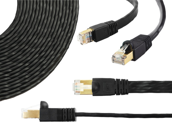 EA3 (CAT7) and EA8 (CAT8) Flat Ethernet Network Cable, Flat and Slim