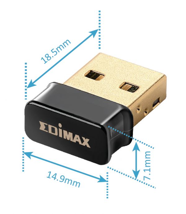 Edimax EW-7711ULC AC450 Wi-Fi USB Adapter-11ac Upgrade for Laptops. Nano Mini Size