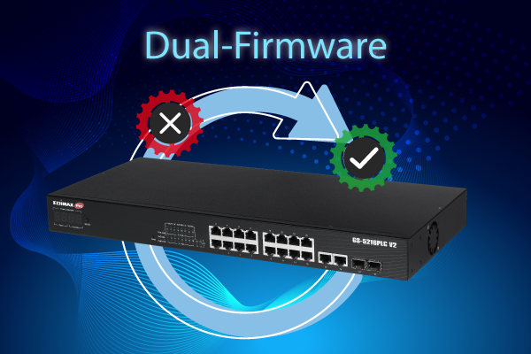 EDIMAX GS-5216PLC V2 Surveillance VLAN 16-Port Gigabit PoE+ Long Range L2 Switch with 2 Gigabit RJ45/SFP Combo Ports, Dual-Firmware