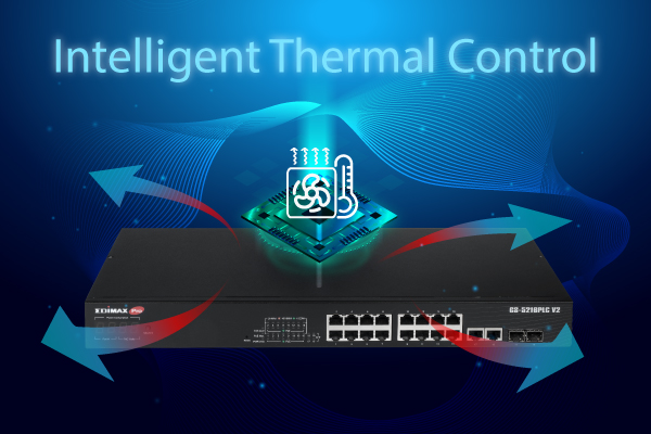 EDIMAX GS-5216PLC V2 Surveillance VLAN 16-Port Gigabit PoE+ Long Range L2 Switch with 2 Gigabit RJ45/SFP Combo Ports, Intelligent Thermal Control