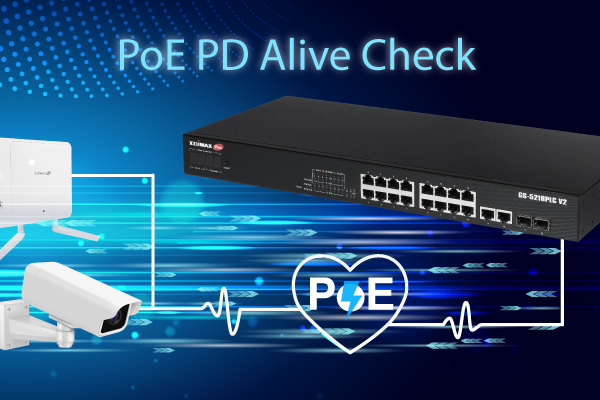 EDIMAX GS-5216PLC V2 Surveillance VLAN 16-Port Gigabit PoE+ Long Range L2 Switch with 2 Gigabit RJ45/SFP Combo Ports, PoE PD Alive Check