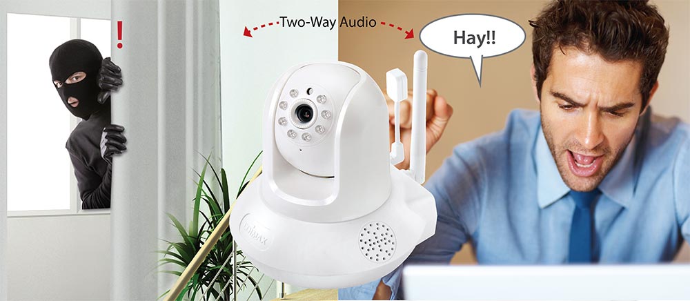 IC-7113W Smart HD Wi-Fi Pan/Tilt Network Camera with Temperature & Humidity Sensor, Day & Night, Free App, 2-way audio