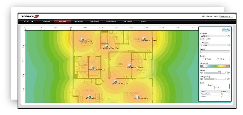 NMS Built-in with Edimax CAP1300 2 x 2 11AC Wave 2 MU-MIMO Dual-Band Ceiling-Mount PoE Access Point, Edimax Pro central Network Management Suite (NMS)