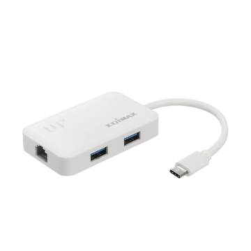 Edimax Home Networking EU-4308 USB Type-C to 3-Port USB 3.0 Hub and Gigabit Ethernet Adpter