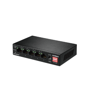 Edimax Home Networking ES-5104PH V2 Long Range 5-Port Fast Ethernet Switch with 4 PoE+ Ports & Range Extend, VLAN, QoSDIP Switch