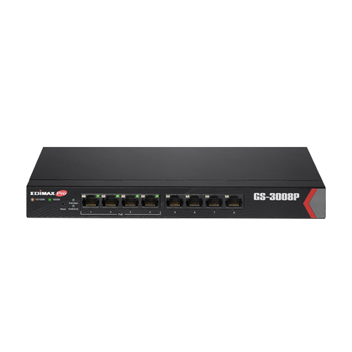 Edimax SMB GS-3008P Long Range 8-Port Gigabit PoE+ Web Smart Switch with  PoE+ Ports