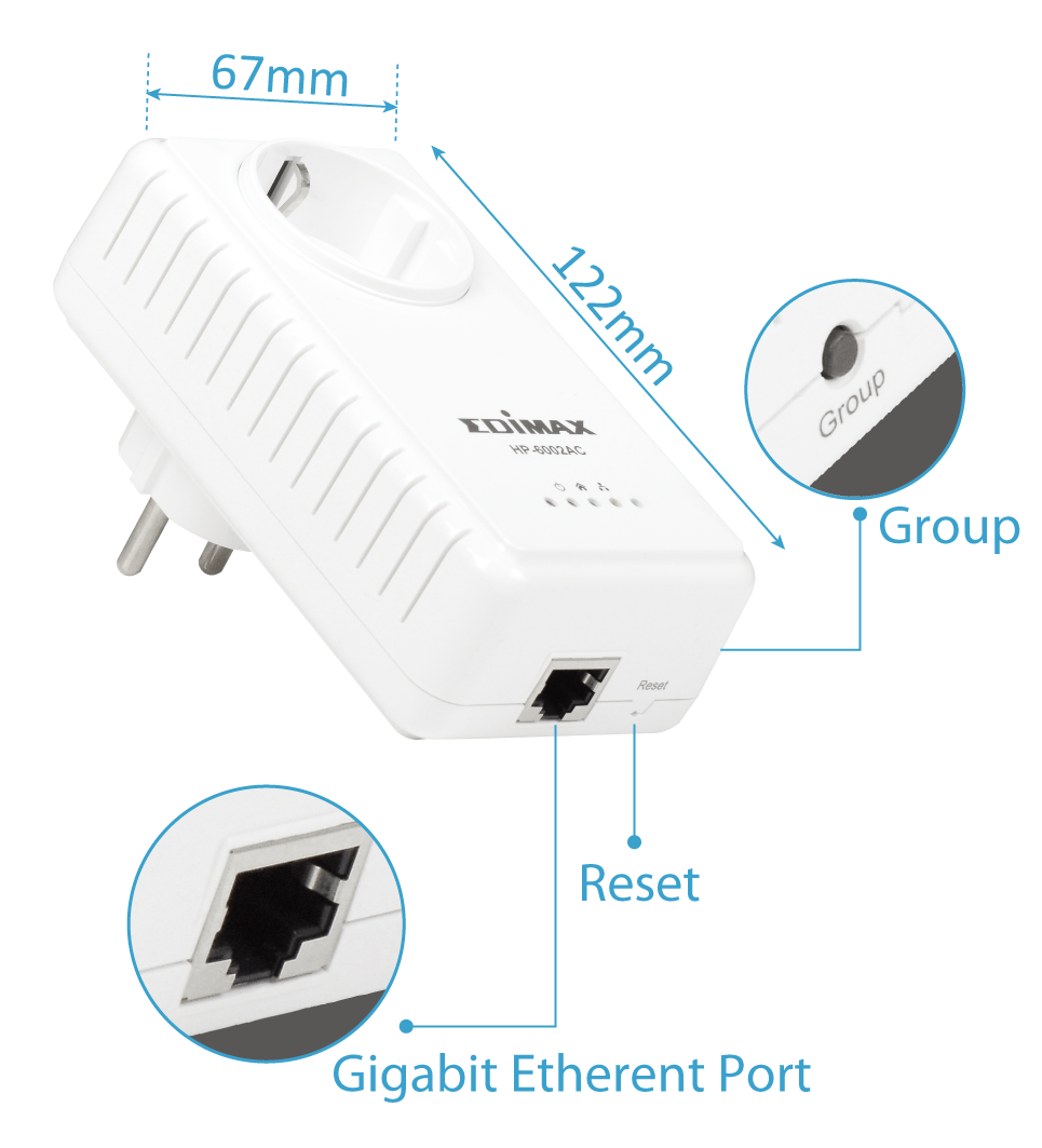 EDIMAX PowerLine AV600 Adaptor AV600 Gigabit PowerLine cu priză