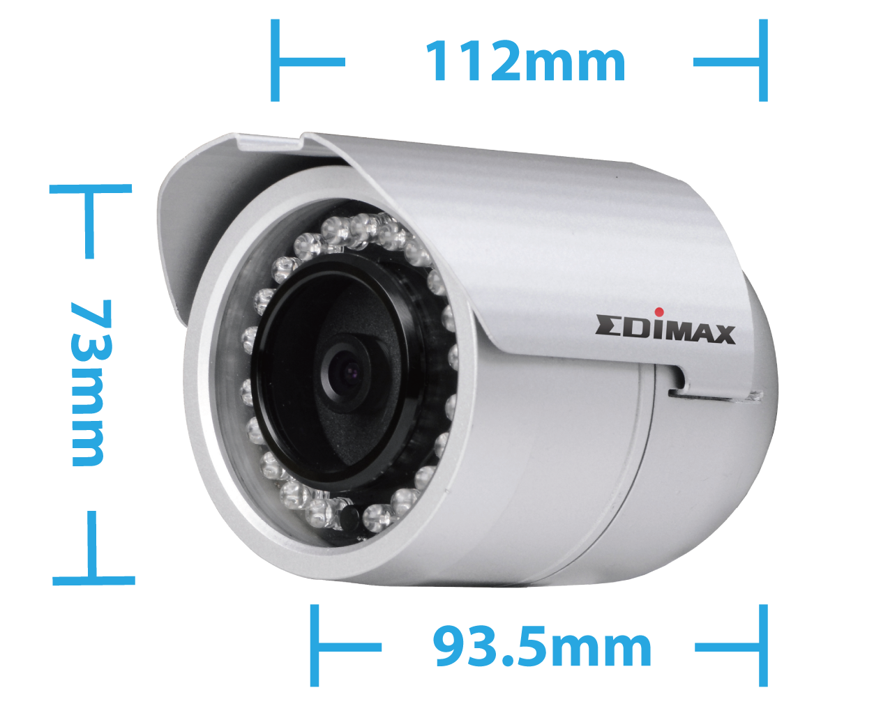 Edimax IR-112E 2Mpx Outdoor PoE True Day & Night Bullet Network Camera Bullet Network Camera IR-112E_Compact_Bullet_design.png