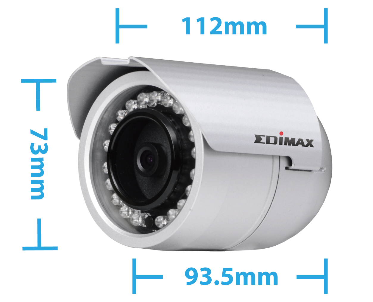 Edimax IR-112E 2Mpx Outdoor PoE True Day & Night Bullet Network Camera Bullet Network Camera IR-112E_Compact_Bullet_design.png