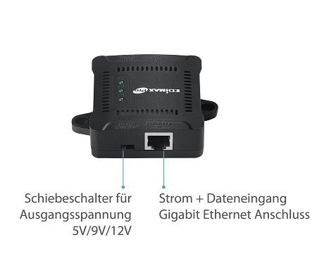 Edimax GP-101ST IEEE 802.3at Gigabit PoE+ Splitter with Adjustable 5V DC, 9V DC, 12V DC Output 