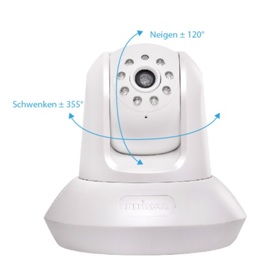 IC-7113W Smart HD Wi-Fi Pan/Tilt Network Camera with Temperature & Humidity Sensor, Day & Night, Free App Plug-n-View, 24/7 Remote Monitoring