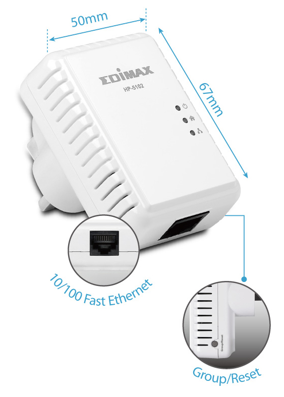 EDIMAX - PowerLine - AV500 Wi-Fi - AV500 PowerLine Wi-Fi Extender with PowerLine  Adapter Kit