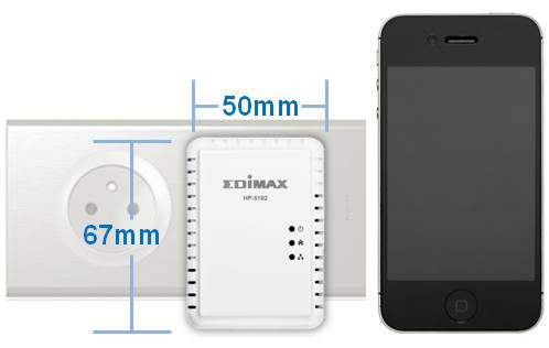 Edimax HP-5102 500Mbps Nano PowerLine Adapter with Compact Size, compare to iphone