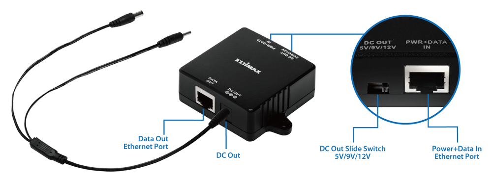 Edimax Gigabit PoE Splitter with Adjustable 5V DC, 9V DC or 12V DC Output GP-101SF_hardware_interface.png