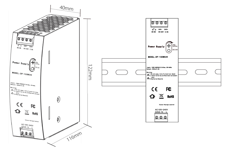 DP-30W24V DIN-rail Power Adapter