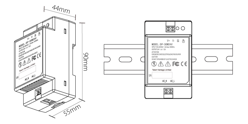 30W/24V Industrial DIN-Rail Power Supply - EDIMAX