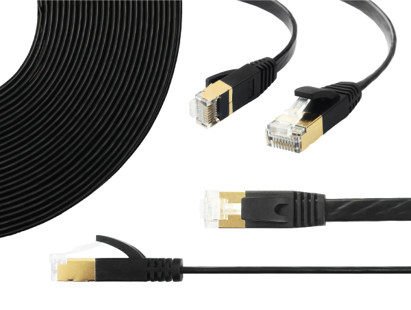 EA3 (CAT7) and EA8 (CAT8) Flat Ethernet Network Cable, Flat and Slim