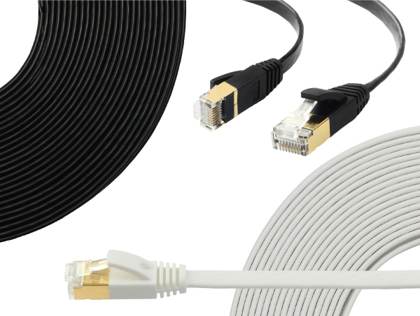 EA3 (CAT7) and EA8 (CAT8) Flat Ethernet Network Cable, Flat and Slim