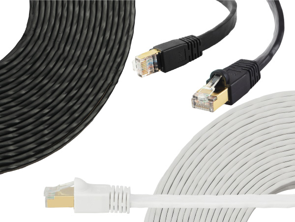 EA3 (CAT7) and EA8 (CAT8) Flat Ethernet Network Cable, Flat and Slim
