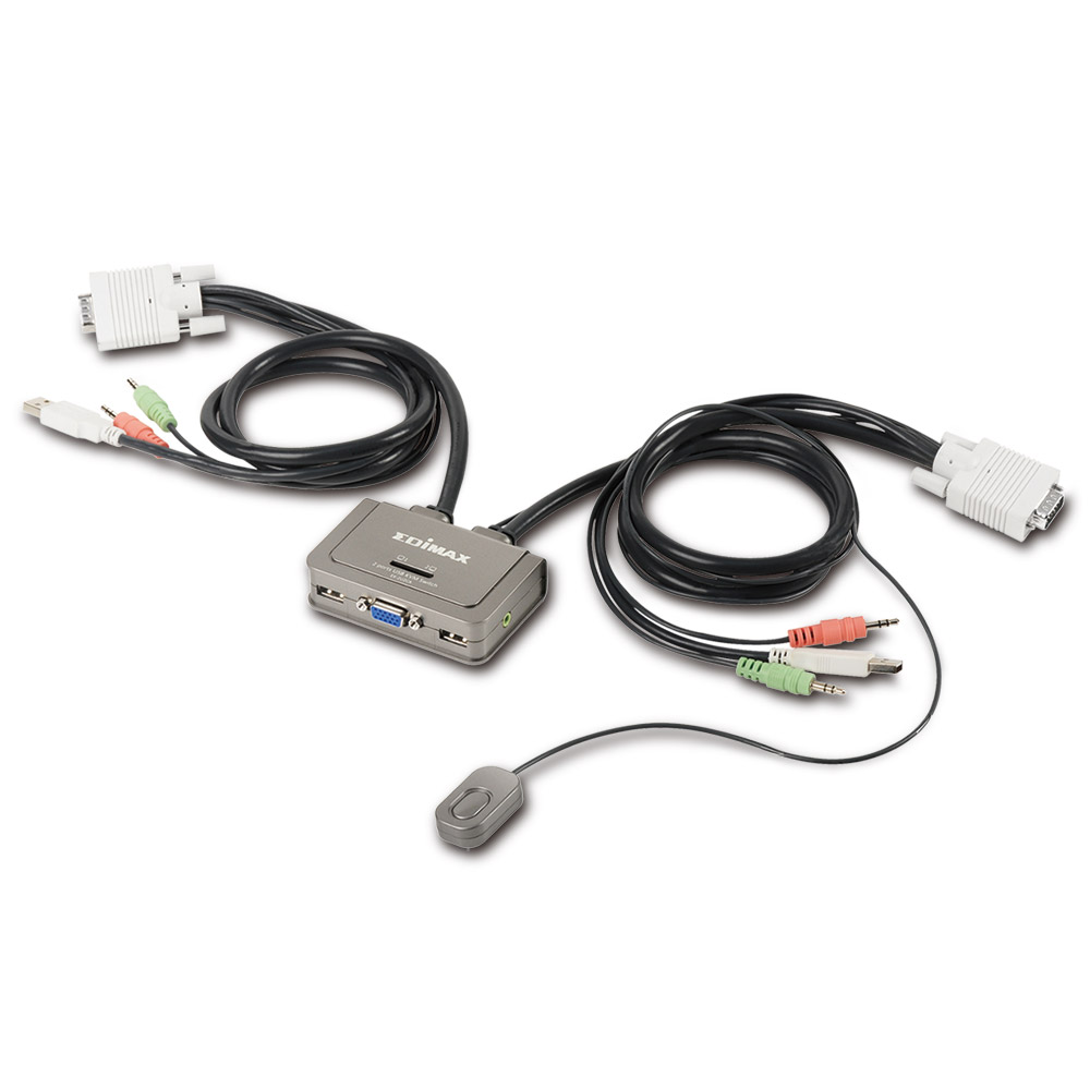 2 Port USB KVM Switch w/ Audio & Cables - Conmutadores KVM