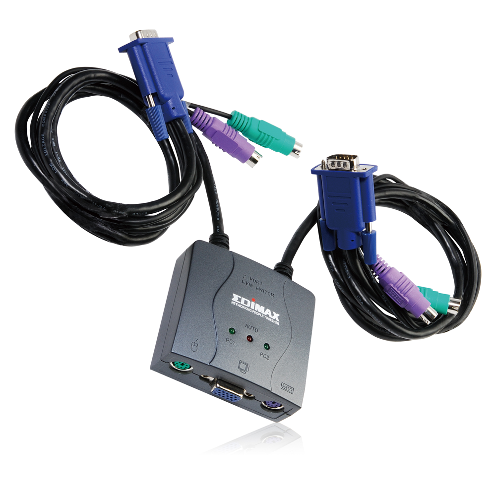 EDIMAX - KVM Swtiches - Mini - 2 Ports PS/2 Mini KVM with Cables