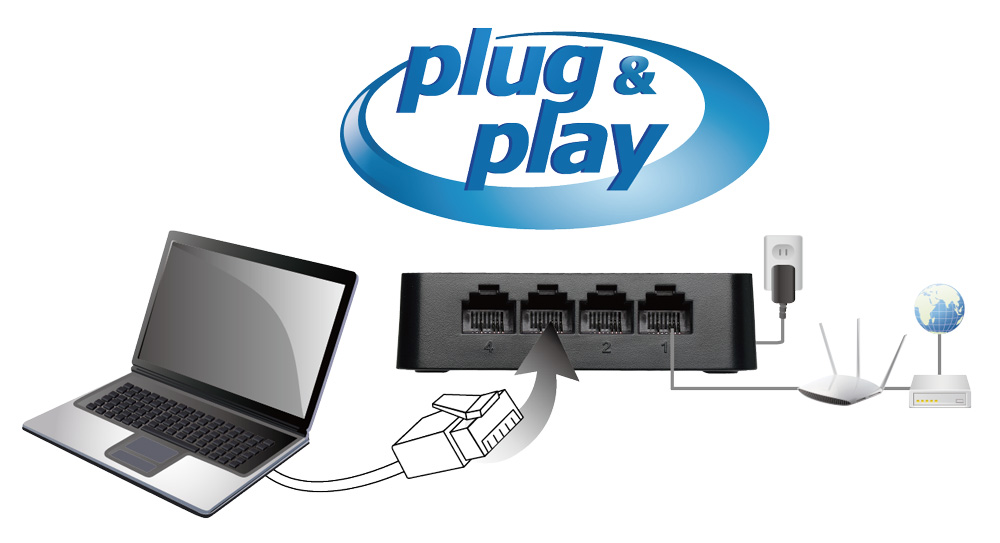 Edimax 8-Port Fast Ethernet Desktop Switch ES-3308P_V3_Plug&Play, easy to use