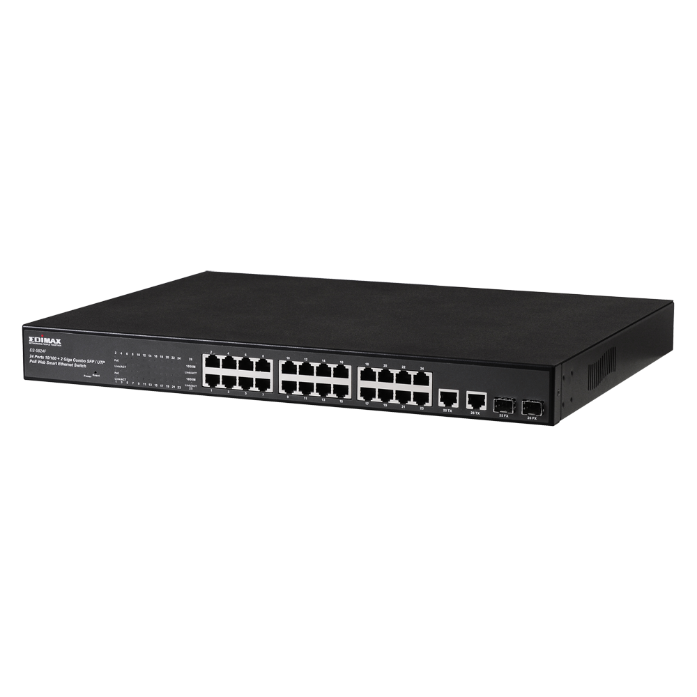 24 Port Managed PoE+ Switch, Layer 2 Gigabit Switch