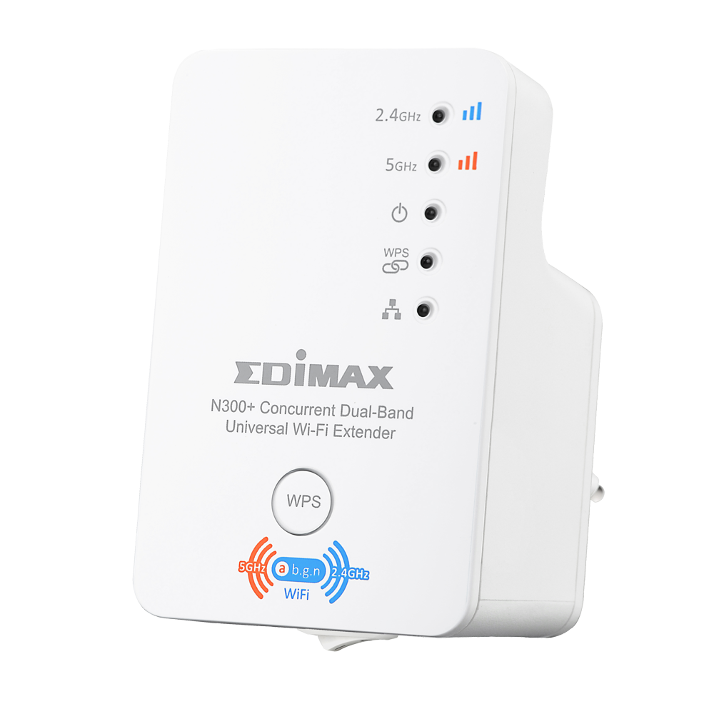 Edimax Dual Band 2.4Ghz 5Ghz Concurrent Wireless Extender Plug N300 EW-7238RPD 