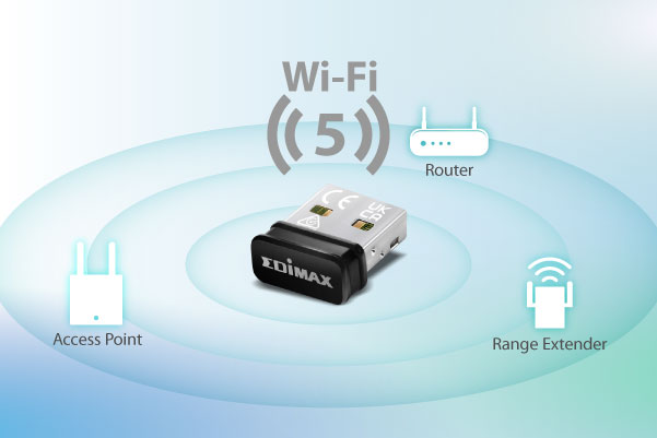 EDIMAX EW-7811ULC AC600 Wi-Fi 5 USB Adapter,work with all Wi-Fi 4, 5, 6