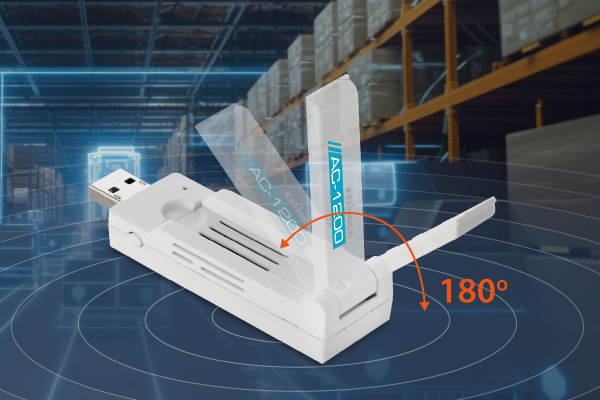 EW-7822UAC Wi-Fi 5 AC1200 Dual-Band USB3.2 Adapter Industrial IoT embedded wireless solution for IoT with 180-degree adjustable antenna