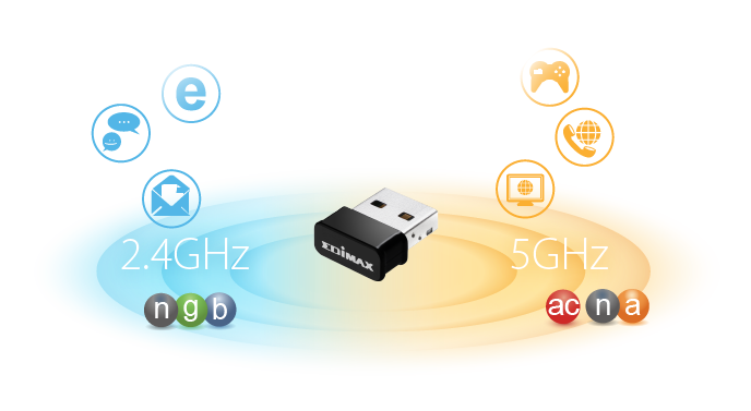 כרטיס רשת אלחוטי- חיבור USB תקן A1200 שחור Edimax | EW-7822ULC