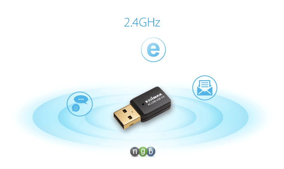 EW-7822UTC AC1200 Dual-Band MU-MIMO USB 3.0 Adapter Dual-Band Flexibility