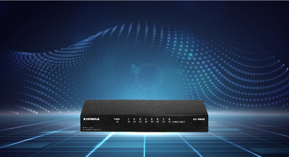 Edimax GS-1008E V2 8-Port Gigabit Desktop Switch, high performance and reliable connection, plug and play, wall mount, fanless, metal case, energy power saving