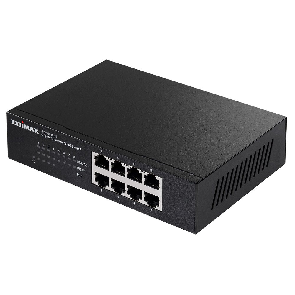 EDIMAX - Switches - PoE Unmanaged - 8-Port Gigabit Ethernet Switch With 4 PoE  Ports