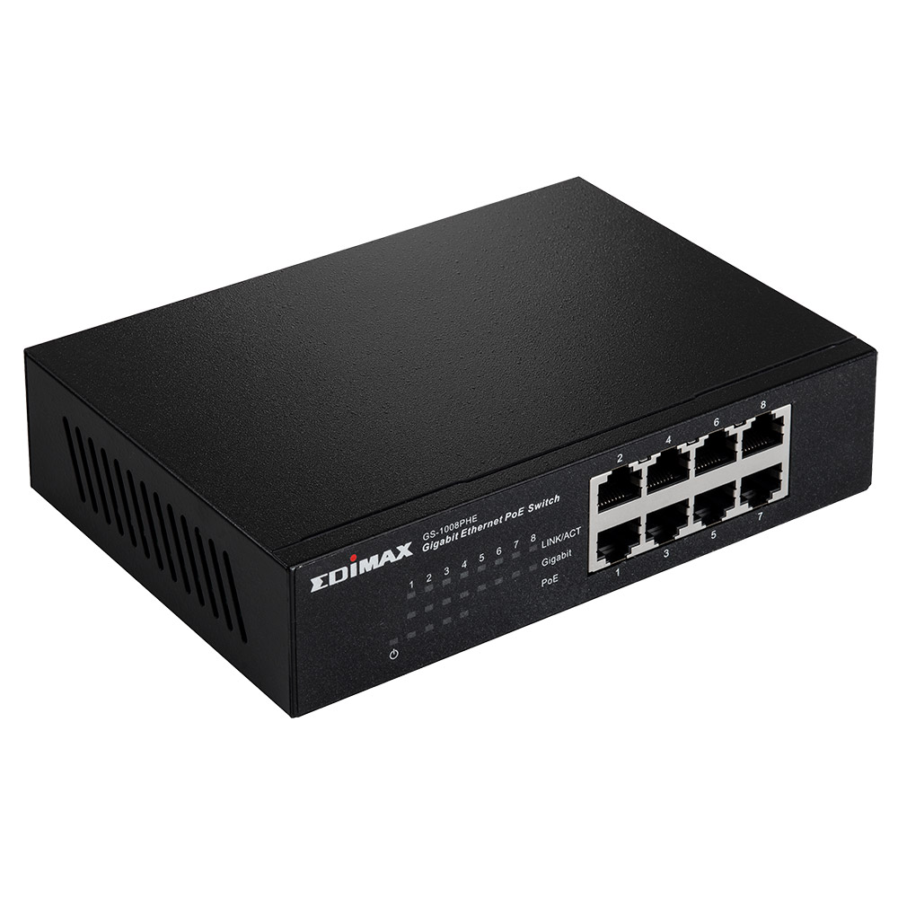 EDIMAX - Switches - PoE - 8-Port Fast Ethernet Switch With 4 PoE Ports