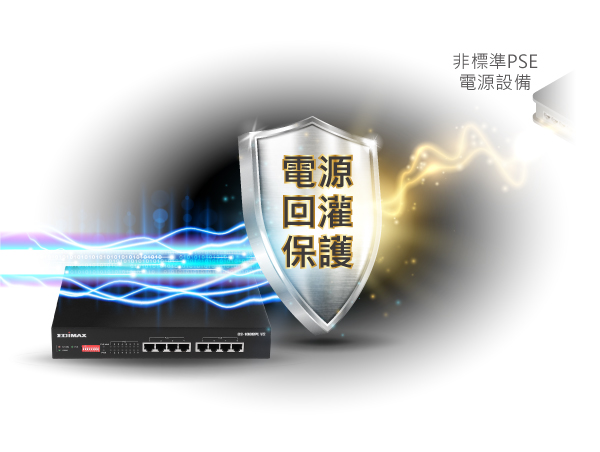 Edimax GS-1000PL V2 Long Range 8-Port Gigabit Ethernet PoE+ Switch with DIP Switch, PoE power backfeed protection