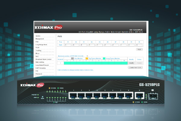 GS-5210PLG 10-Port Gigabit PoE web smart switch with intuitive and powerful smart tool