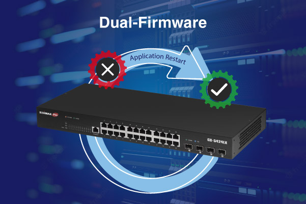 Edimax GS-5424LX 28-Port Gigabit Web Smart Switch with 4 10GbE SFP+ Port, dual firmware