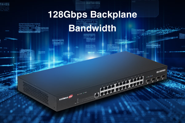 Edimax GS-5424LX 28-Port Gigabit Web Smart Switch with 4 10GbE SFP+ Port, 128Gbps backplane bandwidth