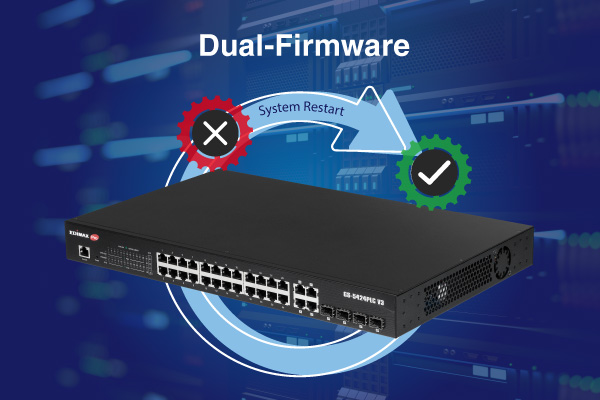 EDIMAX GS-5424PLC V3 Surveillance VLAN Long Range 24-Port Gigabit PoE+ Web Smart Switch with 4 RJ45/SFP GIGABIT Combo Ports, dual firmware