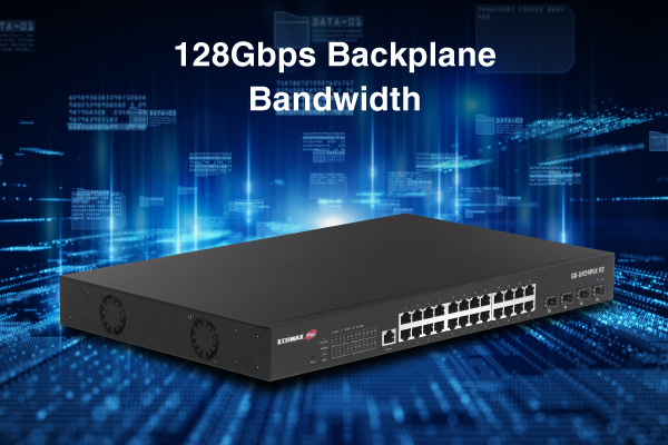 EDIMAX GS-5424PLX V2 Surveillance VLAN Long Range 24-Port Gigabit PoE+ Web Smart Switch with 4 SFP+ 10G Ports, 128Gbps Baclplane bandwidth