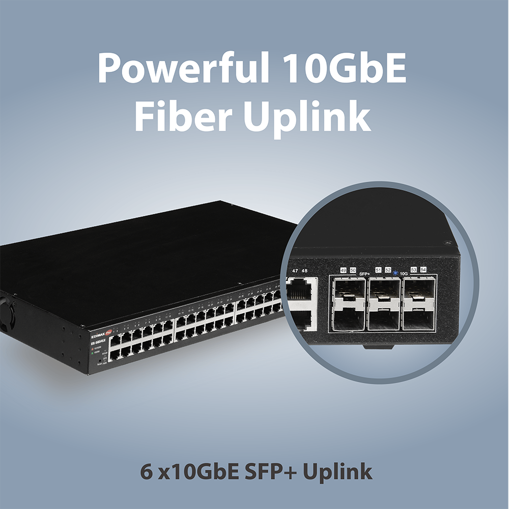 入荷中 GS-5654LX 54-Port Gigabit Web Smart Switch with 6 SFP+ 10G タイムセール