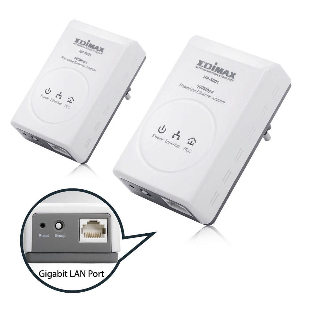 Pack de 2 adaptateurs CPL 1000 Mbps avec 1 port Gb