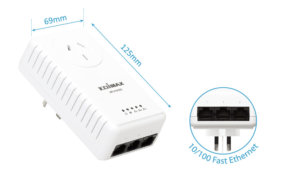 EDIMAX - PowerLine - AV500 Wi-Fi - AV500 PowerLine Wi-Fi Extender with PowerLine  Adapter Kit