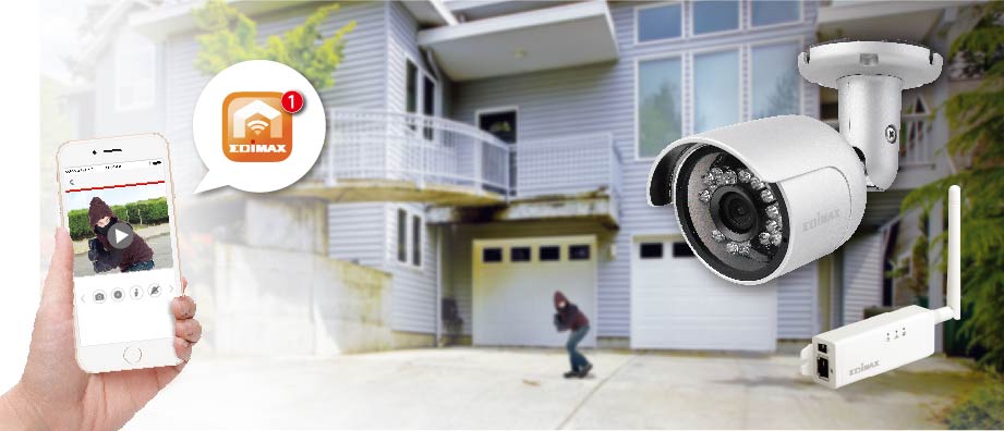 Edimax IC-9110W 720P HD Wi-Fi Mini Outdoor Network Camera with 139-degree Wide Angle View Supports passive PoE injector 
