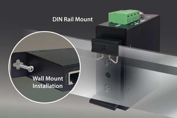 EDIMAX IGP-201IT Industrial IEEE 802.3at 2.5 Gigabit 30W PoE+ DIN-Rail Injector, Wall-Mount