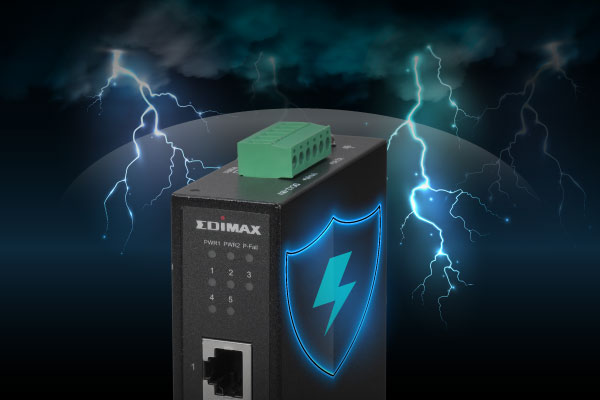 EDIMAX IGS-1005 Industrial 5-Port Gigabit DIN-Rail Switch, 6KV lightning surge protection