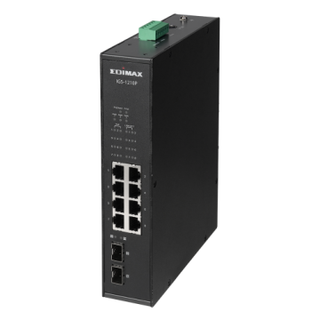 IGS-1210P Industrial 10-Port Gigabit PoE+ Din-Rail Switch with 2 SFP Ports