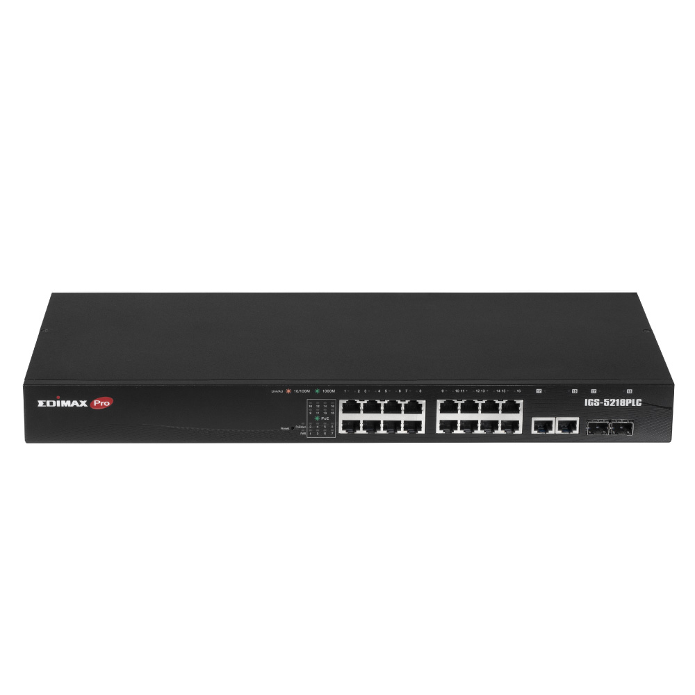 IGS-5218PLC Industrial Surveillance VLAN 18-Port Gigabit PoE+ Web Smart  Switch with 2 Gigabit RJ45/SFP Combo Ports